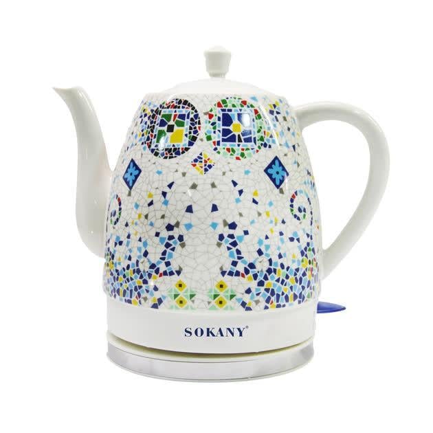 Электрочайник керамический дисковый Sokany SK-09008 Мозаика на 1,5 л Разноцветный (30147554)