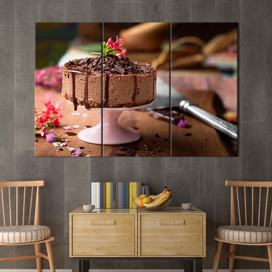 Настенний декор Праздничный муссовый шоколадный торт 128x81 см (A383-3)