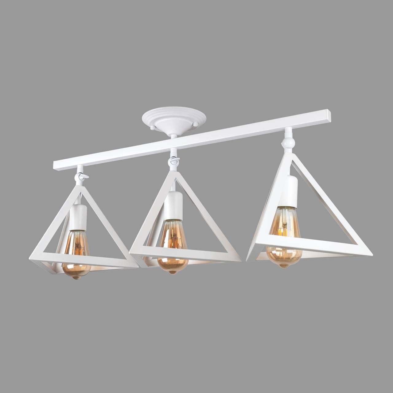 Люстра стельова на 3 пірамідки Білий (56-XPR220F-3 WH) Люстра стельова на 3 пірамідки Білий (56-XPR220F-3 WH)
