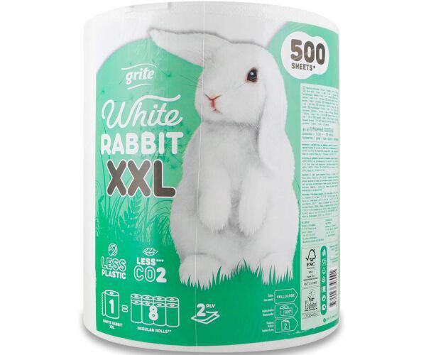 Бумажные полотенца двухслойные GRITE White Rabbit XXL 100 м 500 листов Белый (17735)