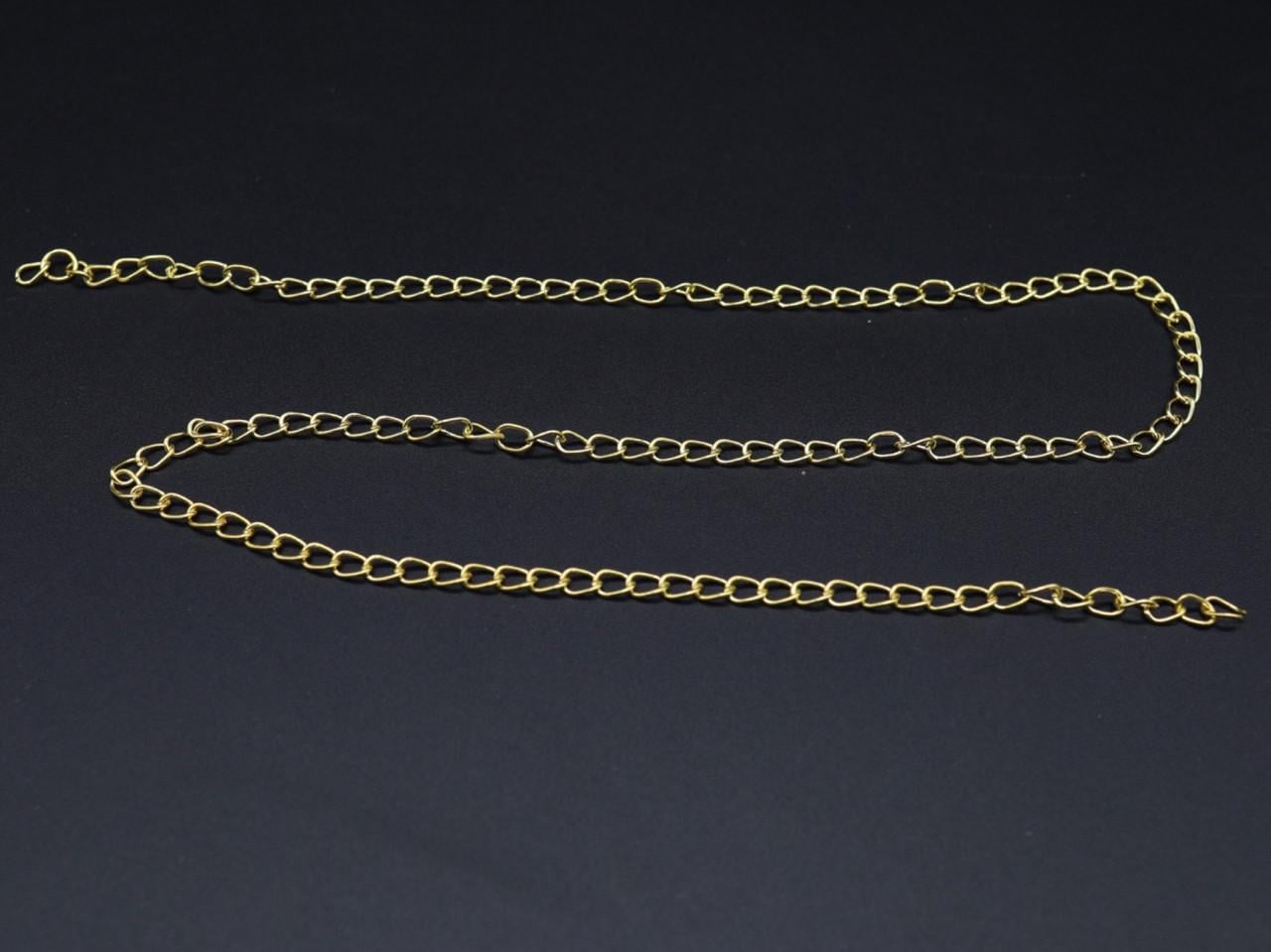 Цепочка плоская металлическая основа под брелок 4,5 мм 56 см Золотистый (Z-010)