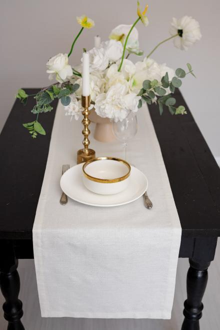 Дорожка праздничная с люрексом 40x140 Жемчужина White