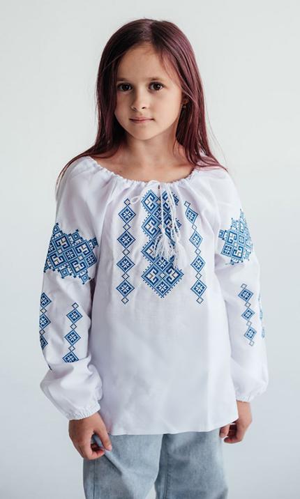 Вишиванка дитяча для дівчинки Вишиваночка р. 134 Білий (9016-3)
