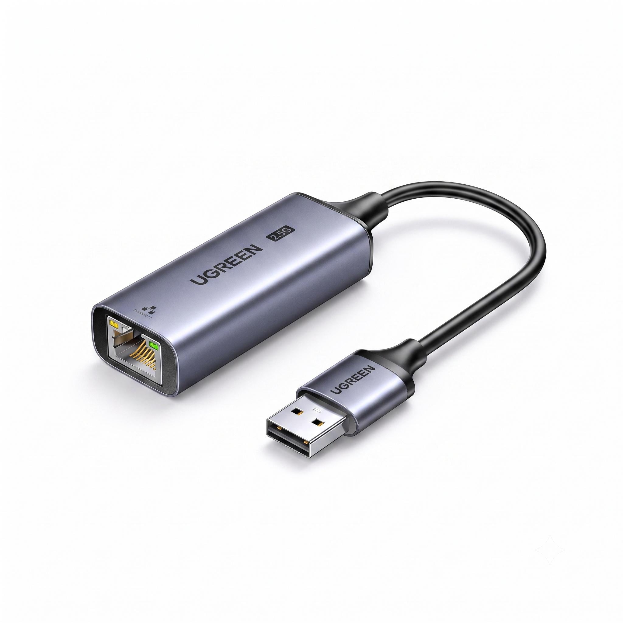 Сетевой адаптер UGREEN CM648 USB-A 3.0/RJ45 Темно-серый (25051)