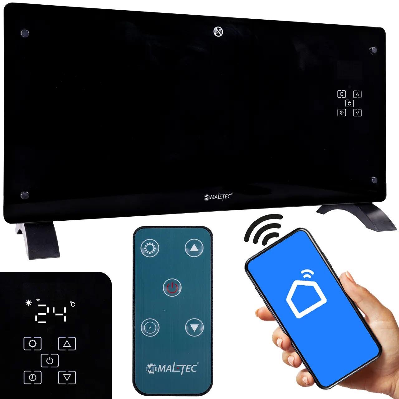 Обігрівач скляний конвекційний Maltec Eco з термостатом та пультом 2000 Вт (CH7000) - фото 14