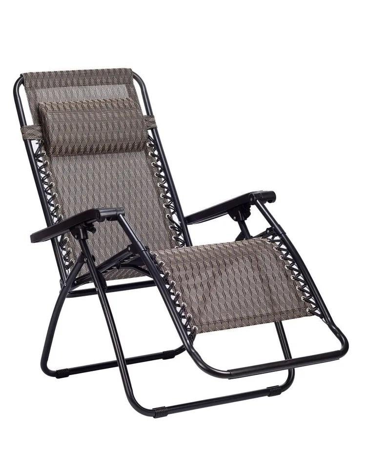 Шезлонг-кресло для сада раскладной с подголовником и подстаканником Коричневый Шезлонг-кресло для сада раскладной с подголовником и подстаканником Коричневый