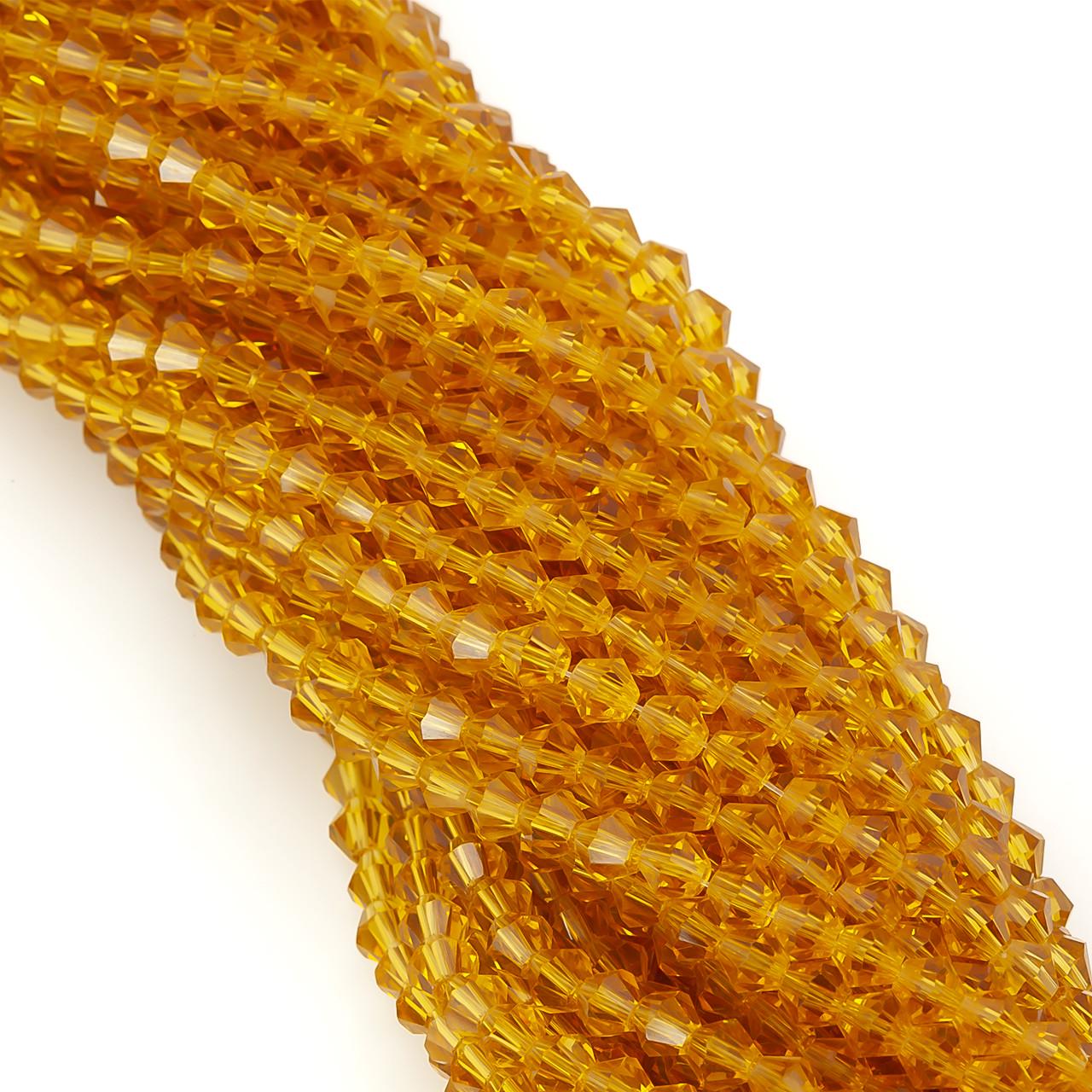 Бусины хрустальные Биконус 3,5х3,2 мм 125 шт. Рыжий (БИ0003к19)