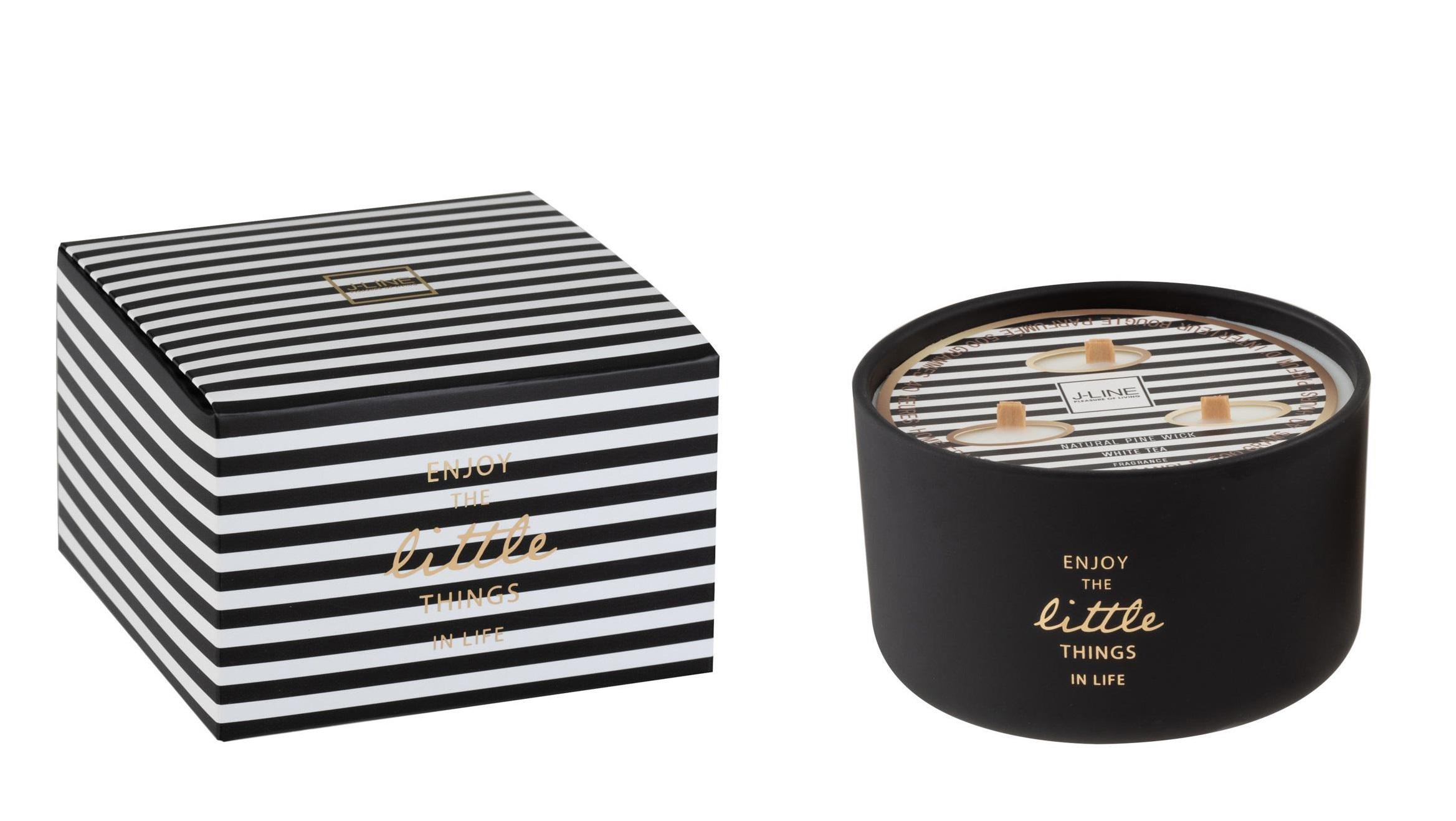 Свеча ароматическая J-LINE в фарфоровой шкатулке на 3 фитиля Черный