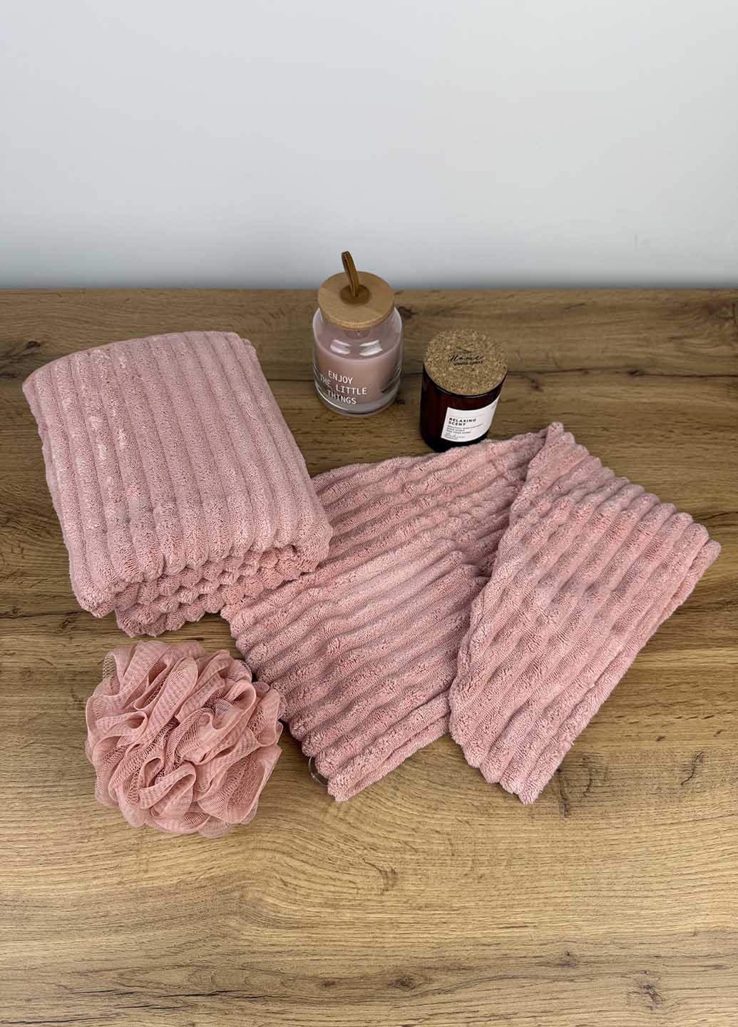 Подарочный набор полотенец из микрофибры Розовый (37-3) - фото 5