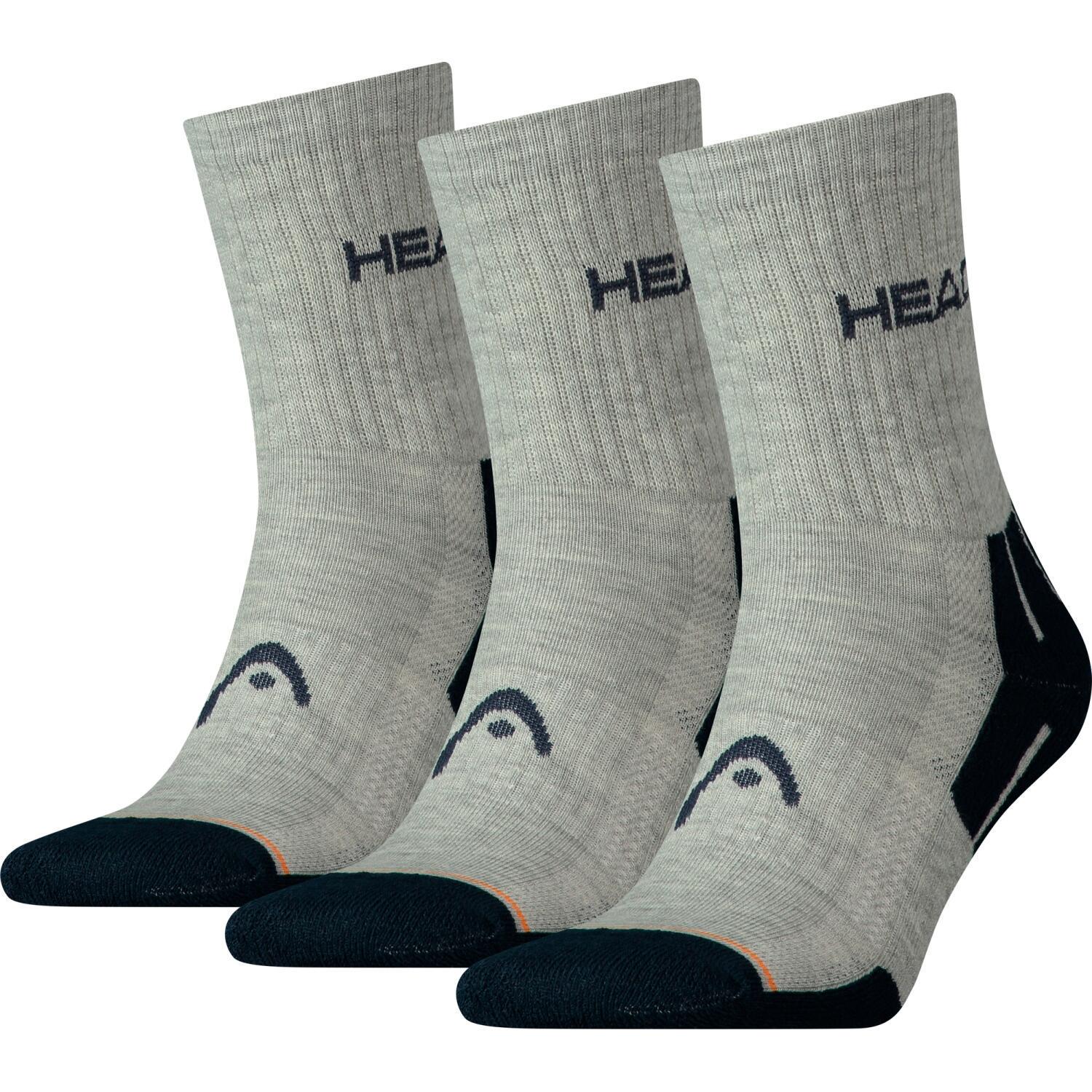 Носки Head PERFORMANCE SHORT CREW 3PPK UNISEX 741019001-650 3 пары р. 35-38 Серо-сине-оранжевый (57000-114)