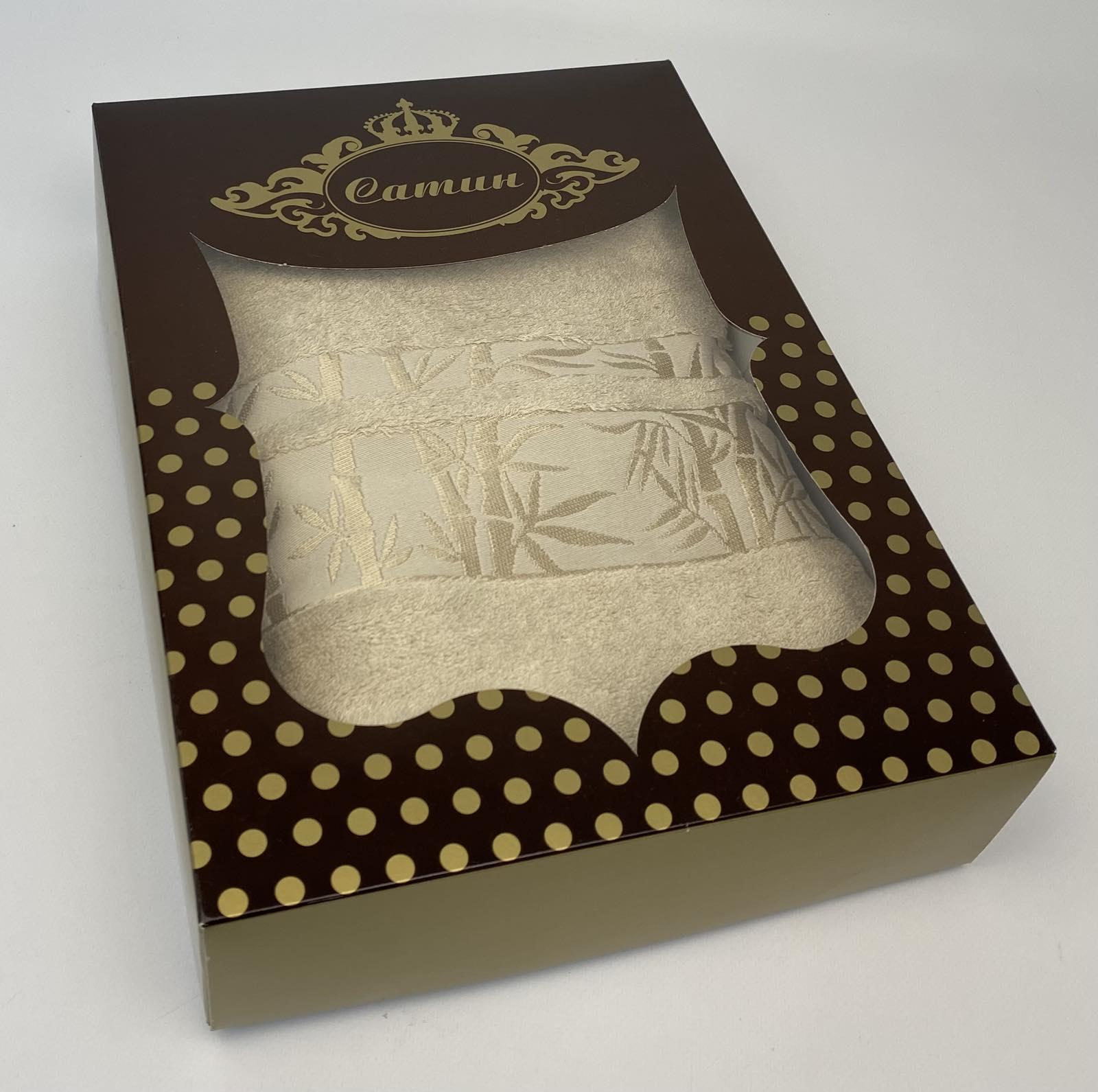 Полотенце Maison D'or Bamboo Jacquard 85x150 см в фирменной коробке Sand (CN20400) - фото 2 Полотенце Maison D'or Bamboo Jacquard 85x150 см в фирменной коробке Sand (CN20400) - фото 2