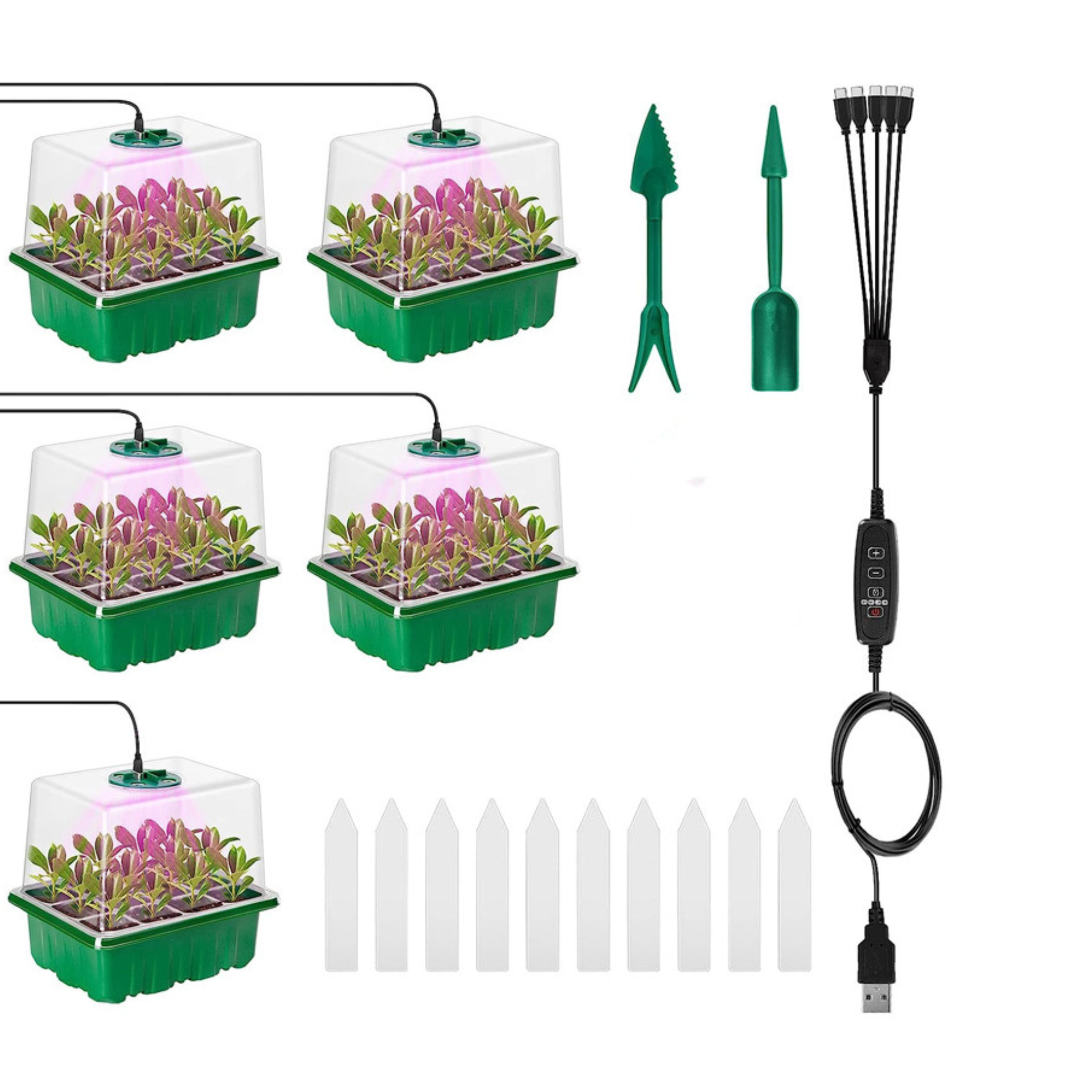 Мини парник теплица с подсветкой для выращивания семян рассады 5 шт. Мини парник теплица с подсветкой для выращивания семян рассады 5 шт.