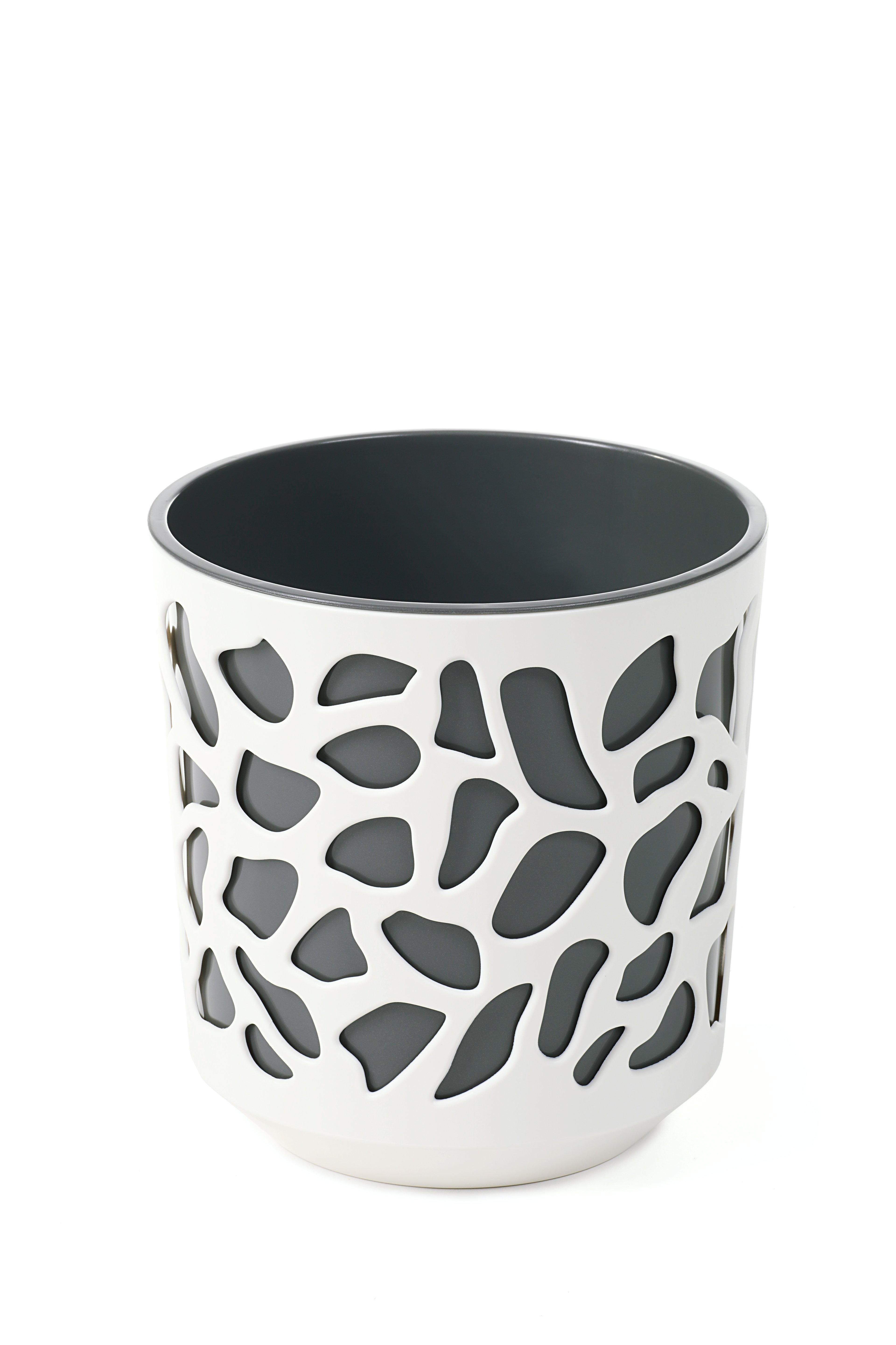 Кашпо Lamela Дует 20х19 см 4 л Кремовий з Антрацитовою вставкою (000006083)