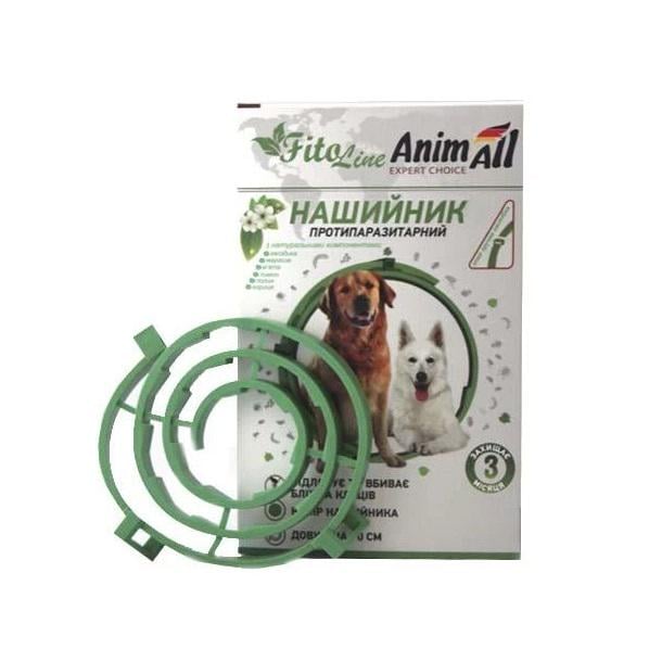 Ошейник для кошек и собак AnimAll FitoLine Nature противопаразитарный 70 см Зеленый (4820150203436)