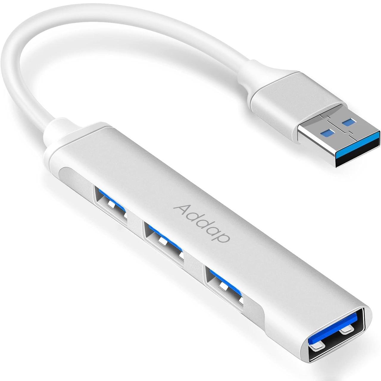 Хаб USB-A Addap UH-05 для ноутбука на 4 Usb порта Silver - фото 3