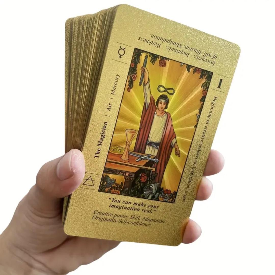 ᐉ Карты таро Вейта Gold Foil Tarot Deck в Box Gold Sun
