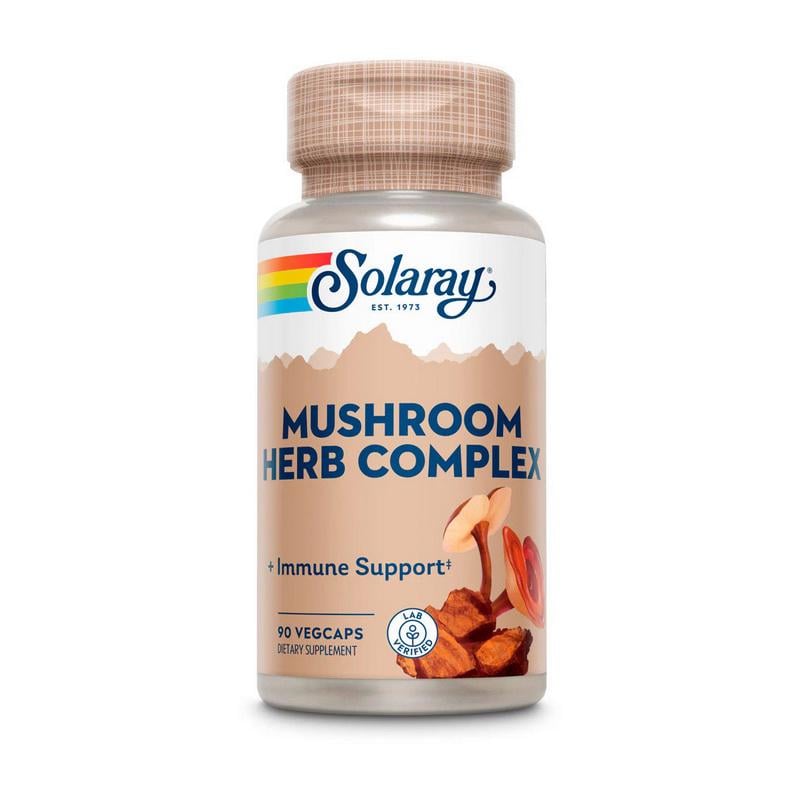Грибний комплекс із 6 грибів з астрагалом Solaray Mushroom Herb Complex 90 вег. капс.