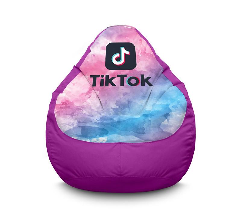 Кресло мешок iPuff Tik Tok Watercolor Violet Оксфорд XL 80x110 см Сиреневый