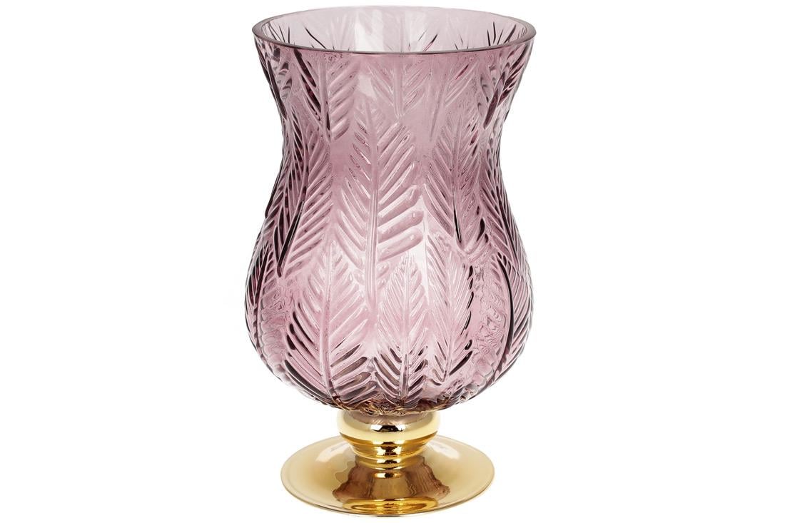 Ваза стеклянная Bonadi Розалин 25 см Фиолетовый (591-241) Ваза стеклянная Bonadi Розалин 25 см Фиолетовый (591-241)
