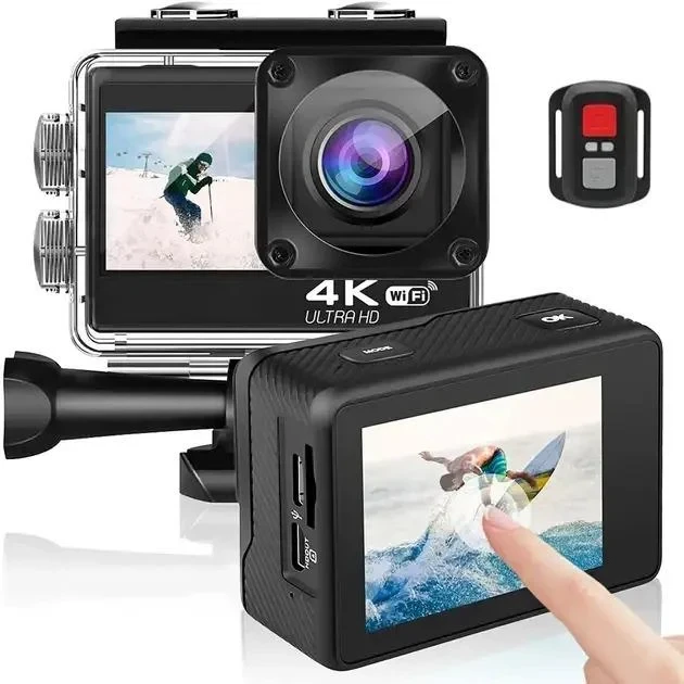 Экшн-камера спортивная Q80 с двумя дисплеями и пультом (9464) - фото 2