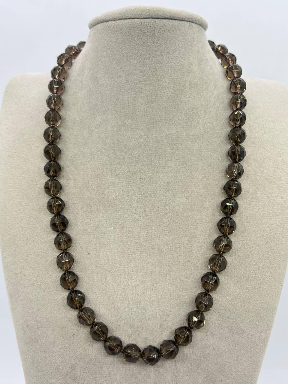 Бусы дымчатый кварц 8,5 мм 44 см Коричневый (11694)