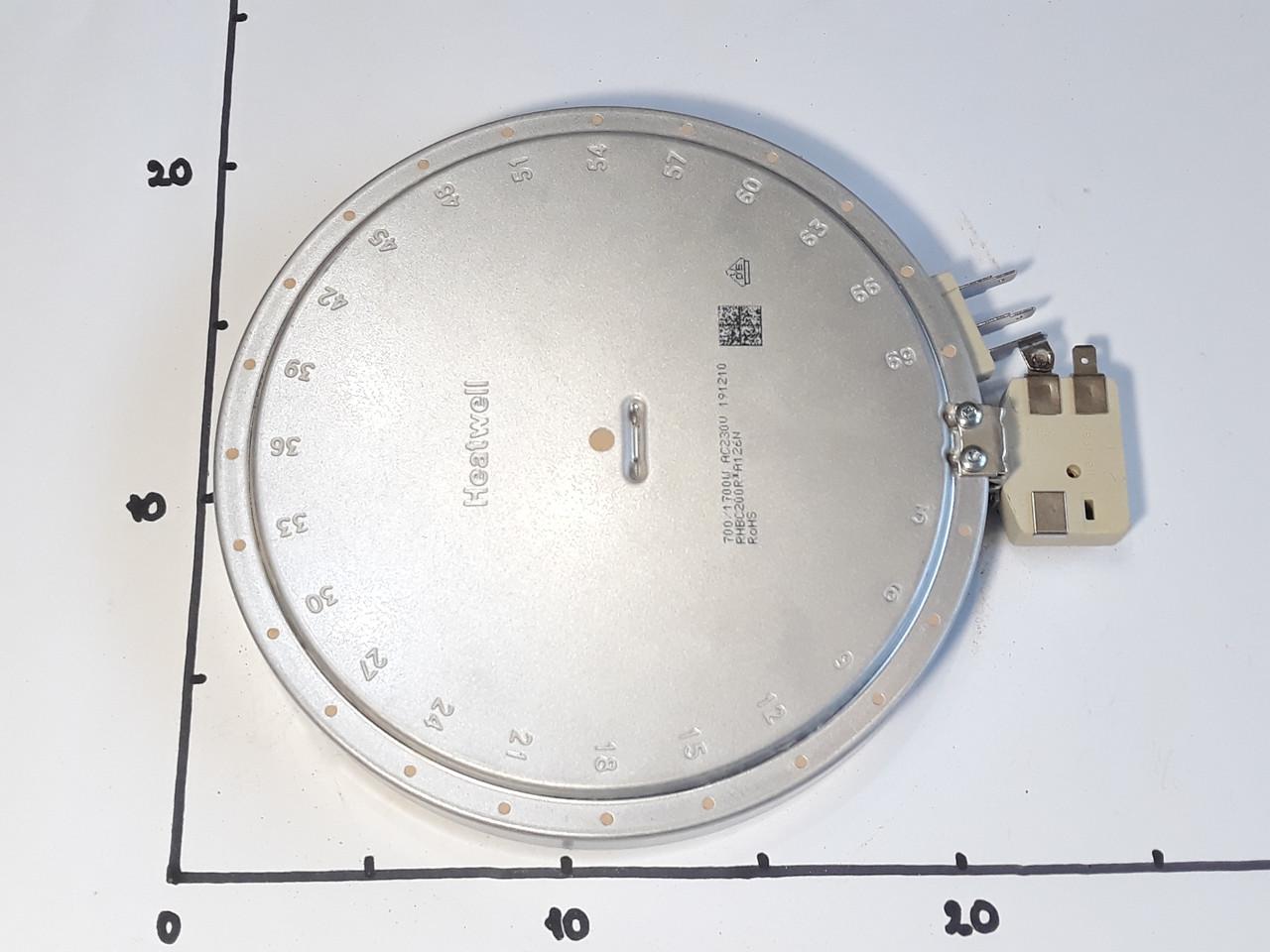 Электроконфорка для стеклокерамических поверхностей Ø200 мм 1700W 0,7+1 кВт 3 контактная (0909) - фото 3