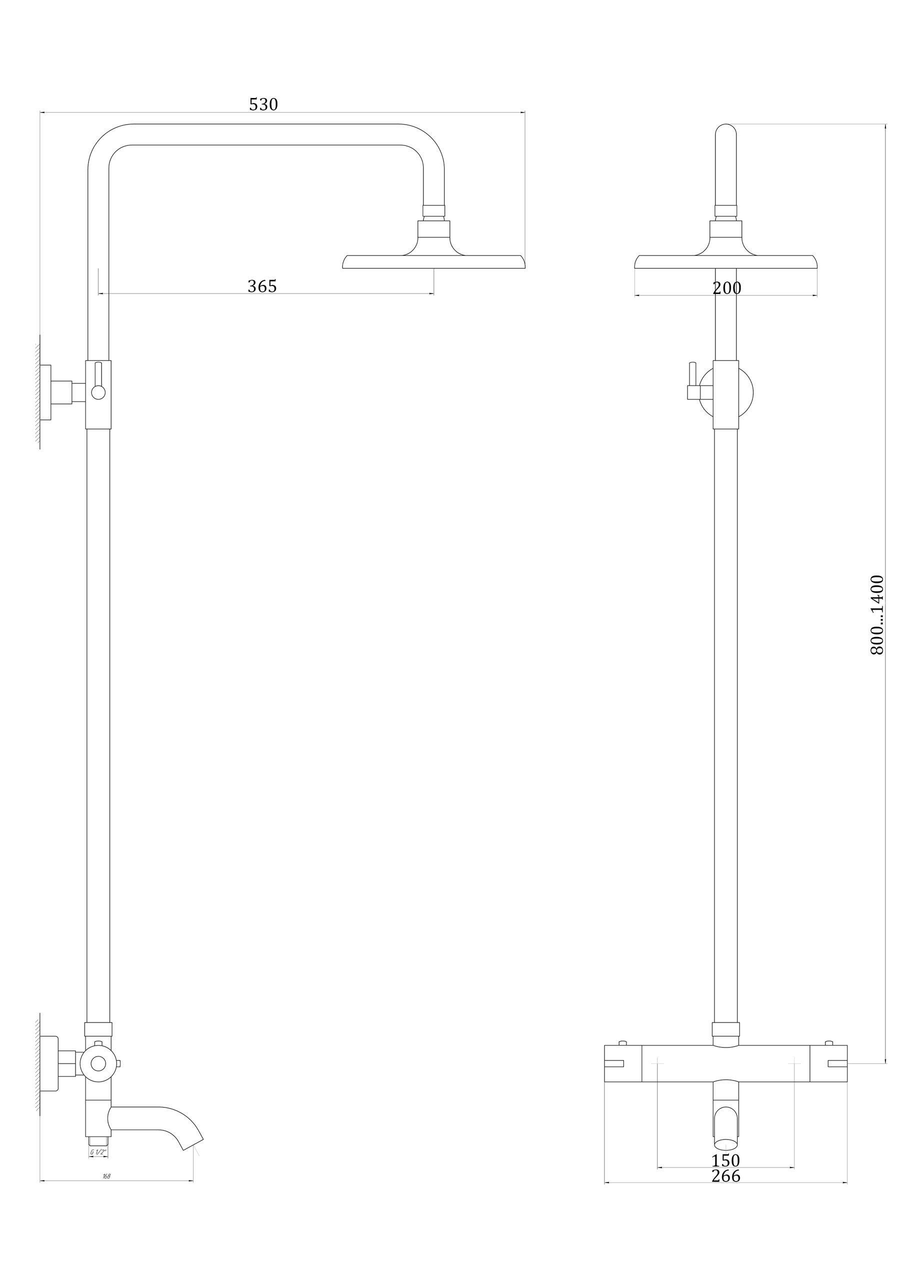 Душевая система с термостатом Globus Lux GDS-0041T - фото 5