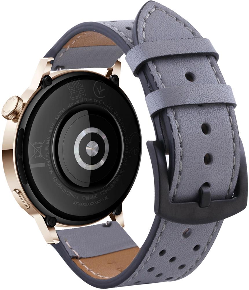 Ремешок кожаный Classico для Huawei Watch GT3 42 мм Grey (26264-33) - фото 2 Ремешок кожаный Classico для Huawei Watch GT3 42 мм Grey (26264-33) - фото 2