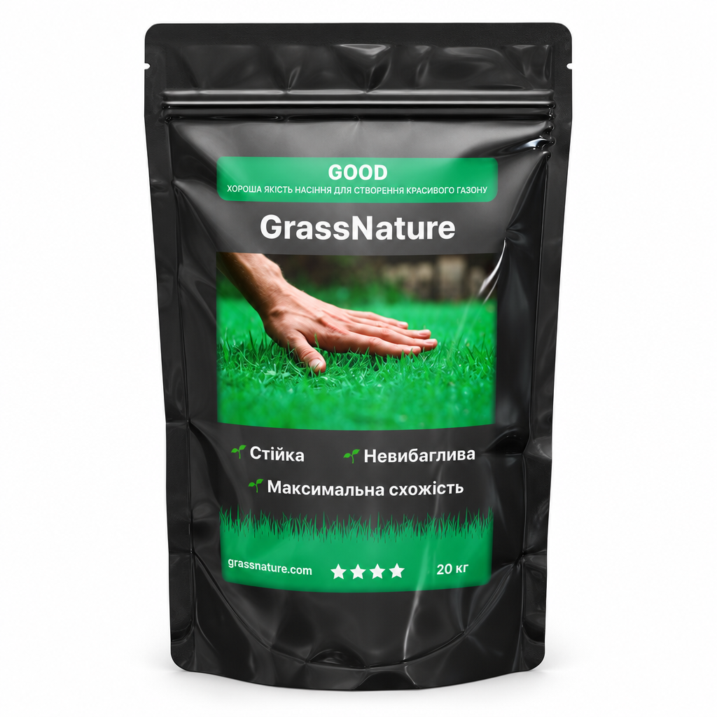 Травосмесь газонная GrassNature GOOD Premium густой газон 20 кг/600 м2 (3222111540)