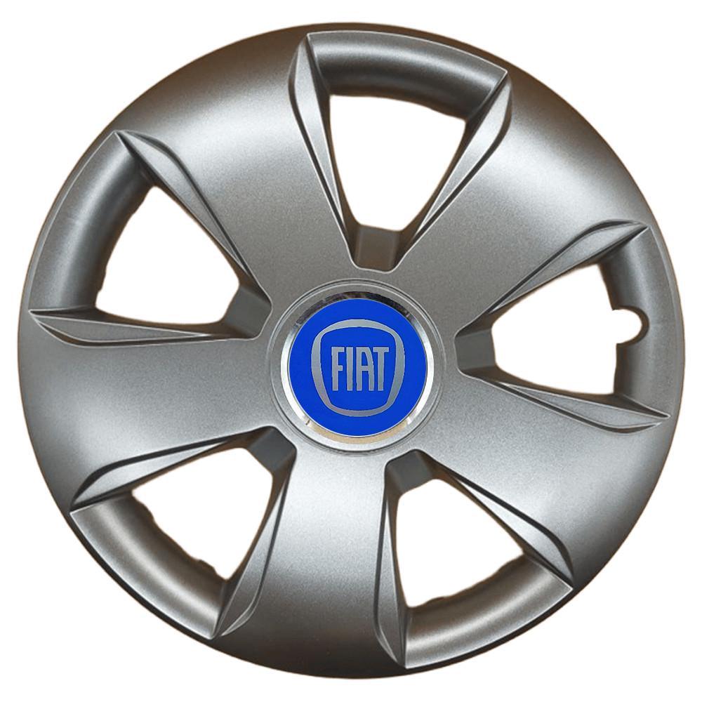 Колпаки SJS 102 с логотипом Fiat 4 шт. R13 Серебряный/Синий (2789080479)
