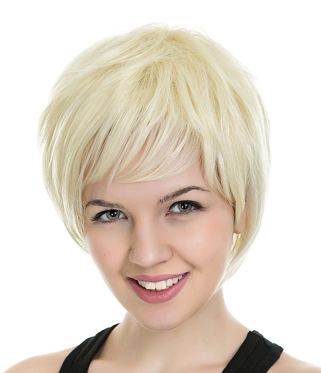 Перука жіноча коротка зачіска з чубчиком Блондин (55-179-1726) Перука жіноча коротка зачіска з чубчиком Блондин (55-179-1726)