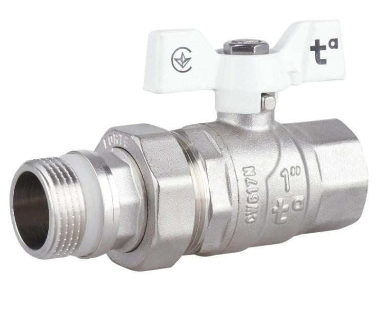 Кран шаровой с американкой Thermo Alliance Forte 1" ВЗ прямой антипротекание бабочка (SF222W25)