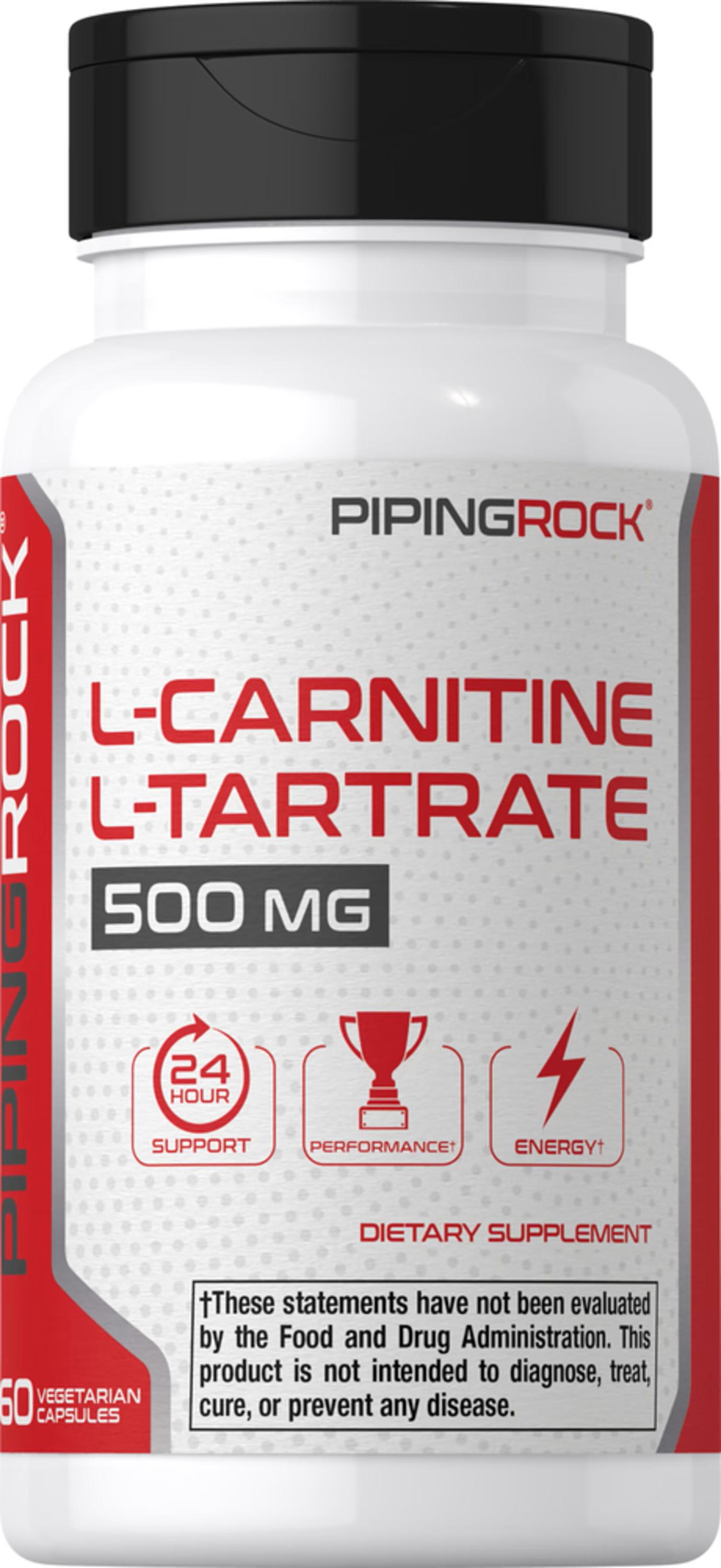 Жиросжигатель L-карнитин L-тартрат Piping Rock L-Carnitine/L-Tartrate 500 mg 60 Vegetarian capsules