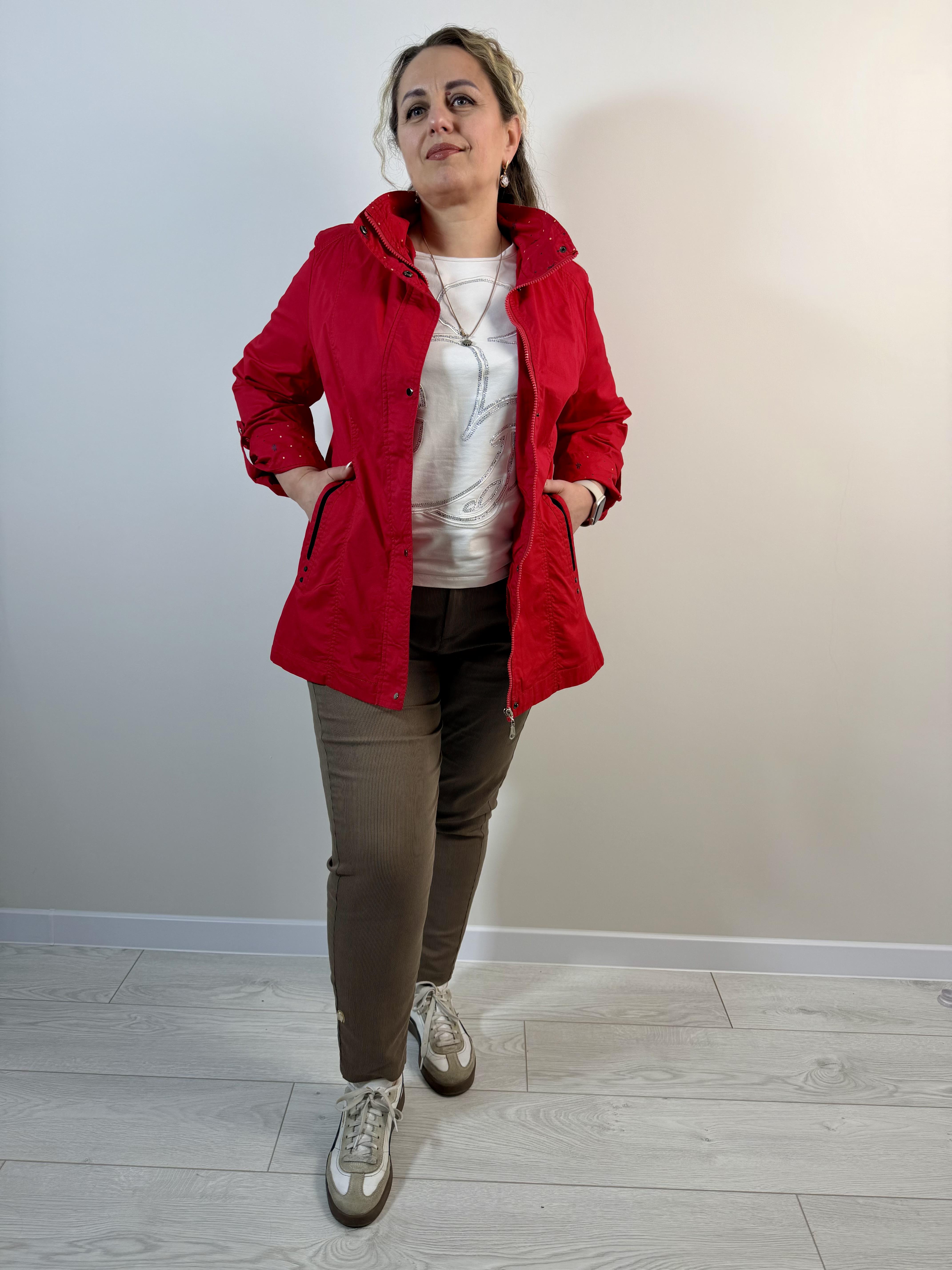 Куртка-вітрівка жіноча oversize 5XL Червоний (591/5XL(Ч))