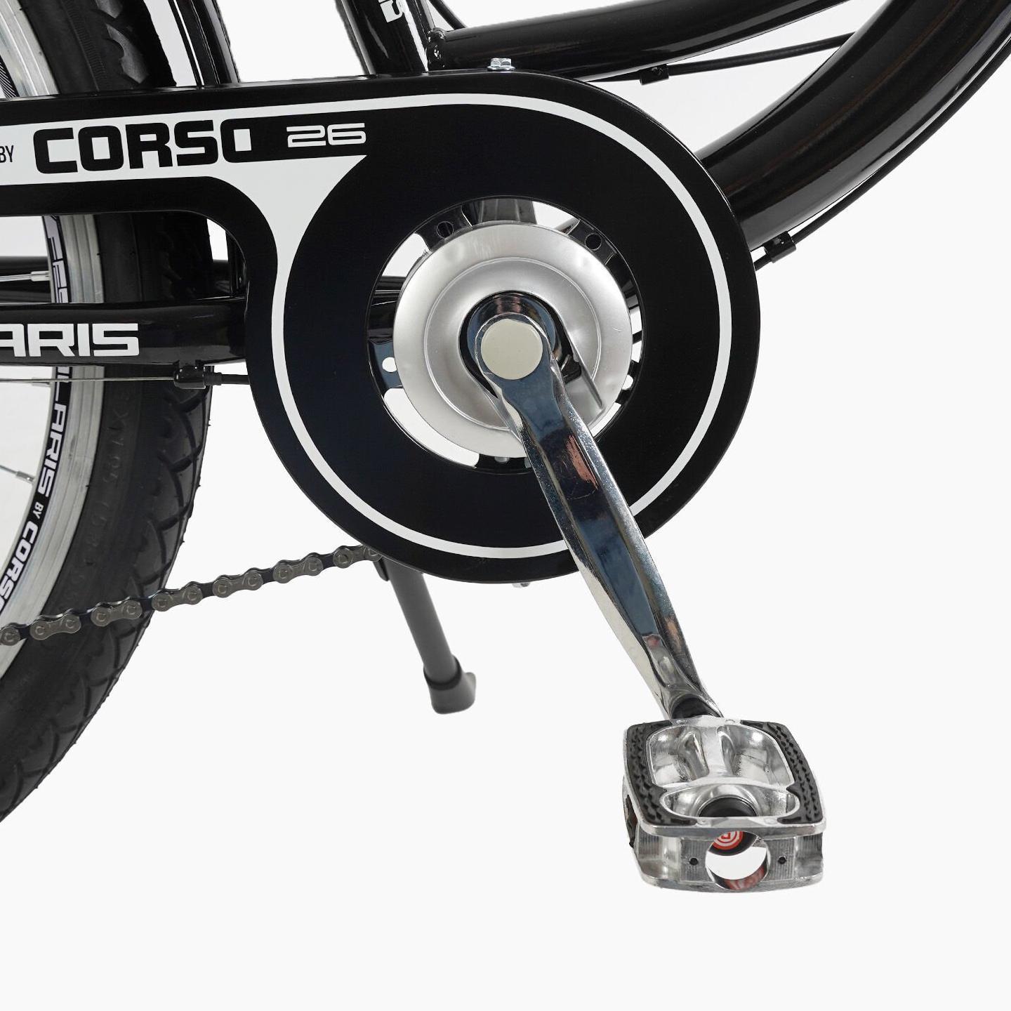 Велосипед міський Corso Polaris з кошиком та багажником рама 16,5"/26" Чорний - фото 7 Велосипед міський Corso Polaris з кошиком та багажником рама 16,5"/26" Чорний - фото 7