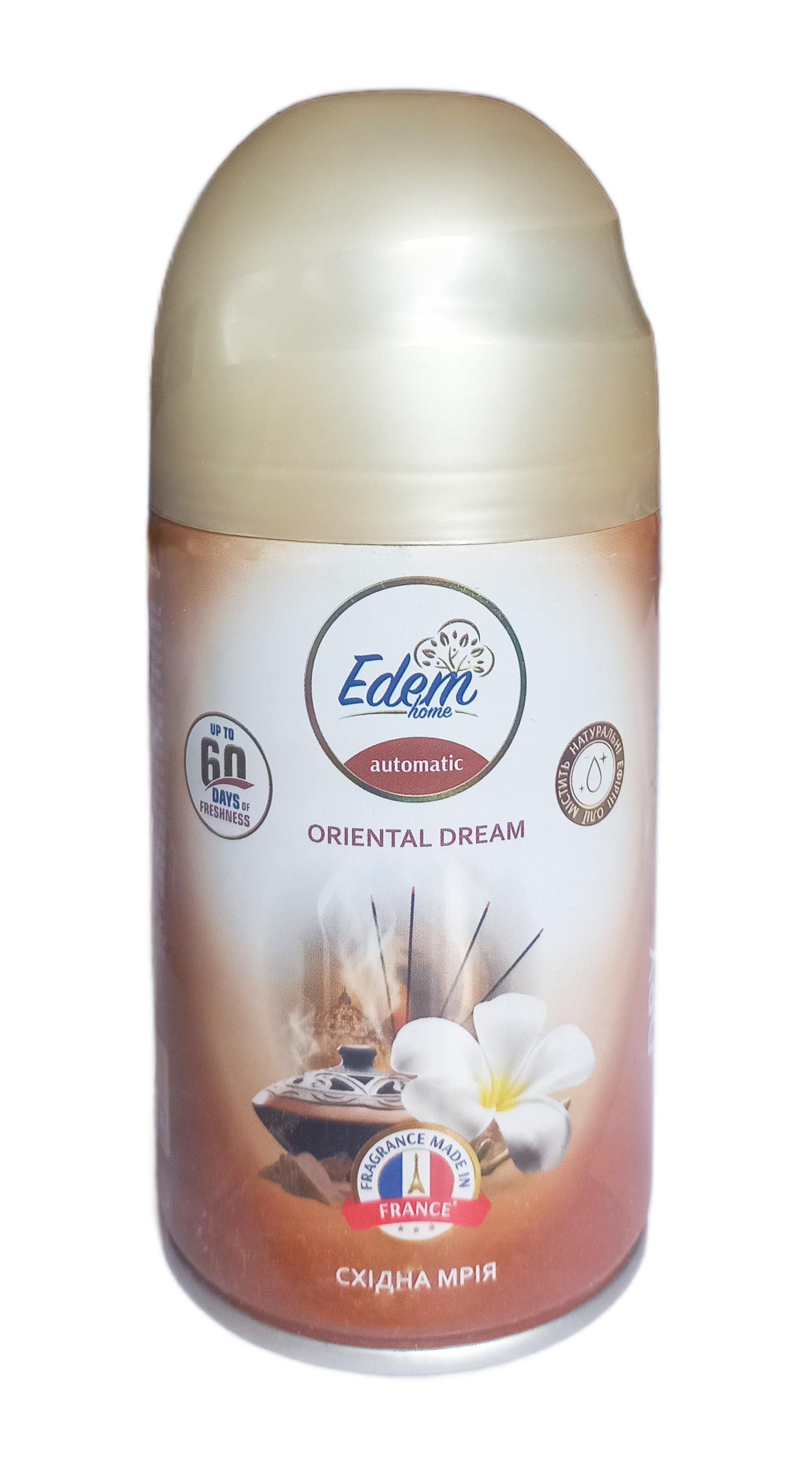 Баллончик сменный Edem Восточная мечта для автоматического освежителя воздуха 260 мл (130338) Баллончик сменный Edem Восточная мечта для автоматического освежителя воздуха 260 мл (130338)