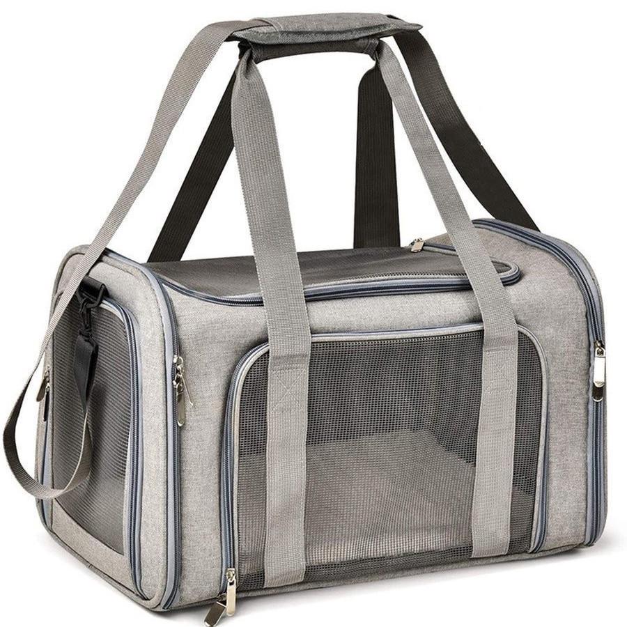 Сумка для переноски домашних питомцев RIAS CosmoPet CP-47 с окошком 42x28x28 см Grey (3_04878)