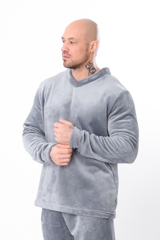 Піжама махрова чоловіча кофта та штани однотонна Носи Своє р. 58 Сірий (8314-034) - фото 3 Піжама махрова чоловіча кофта та штани однотонна Носи Своє р. 58 Сірий (8314-034) - фото 3