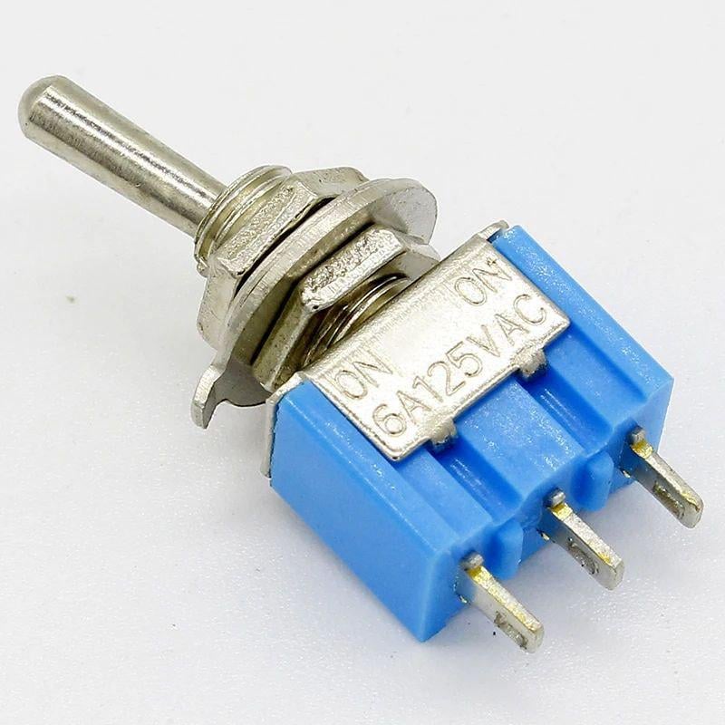 Тумблер міні MTS-102 ON-ON 6A 125VAC 3 pin SPDT Синій