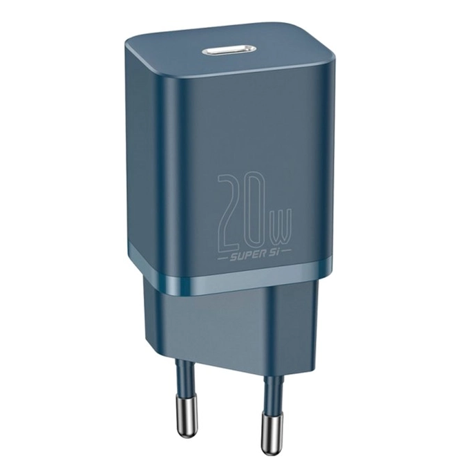 Зарядний пристрій для телефонів BASEUS Super Si Quick Charger 1C 20W EU Blue (20225) Зарядний пристрій для телефонів BASEUS Super Si Quick Charger 1C 20W EU Blue (20225)