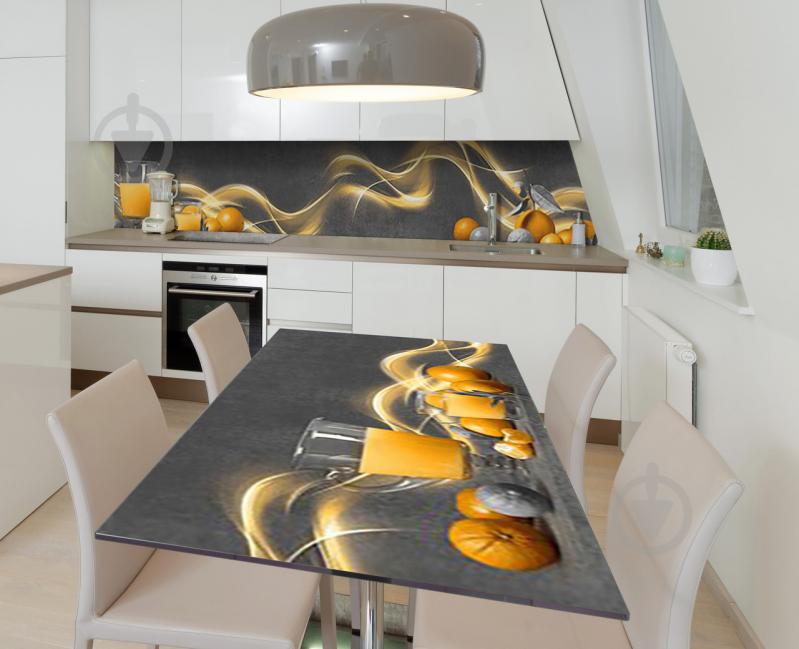 Наклейка 3Д виниловая на стол Zatarga «Аромат мандарин» 600х1200 мм для домов, квартир, столов, кофейн, кафе