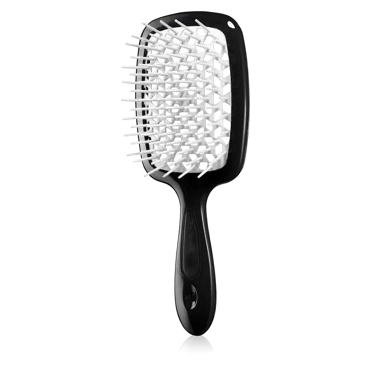 Расческа-щетка для волос Superbrush Plus Hollow Comb Черно-белый (86733) - фото 1