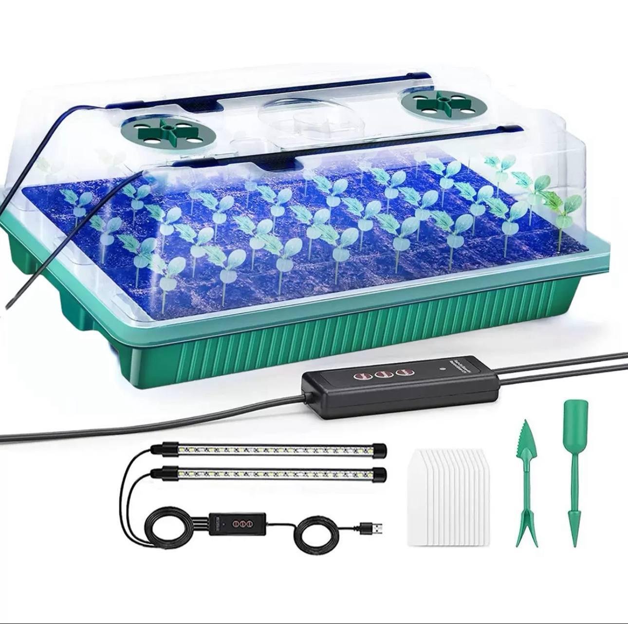 Стартовый набор для растений со светодиодной лампой для роста 5 лотков по 12 ячеек (1086) - фото 3