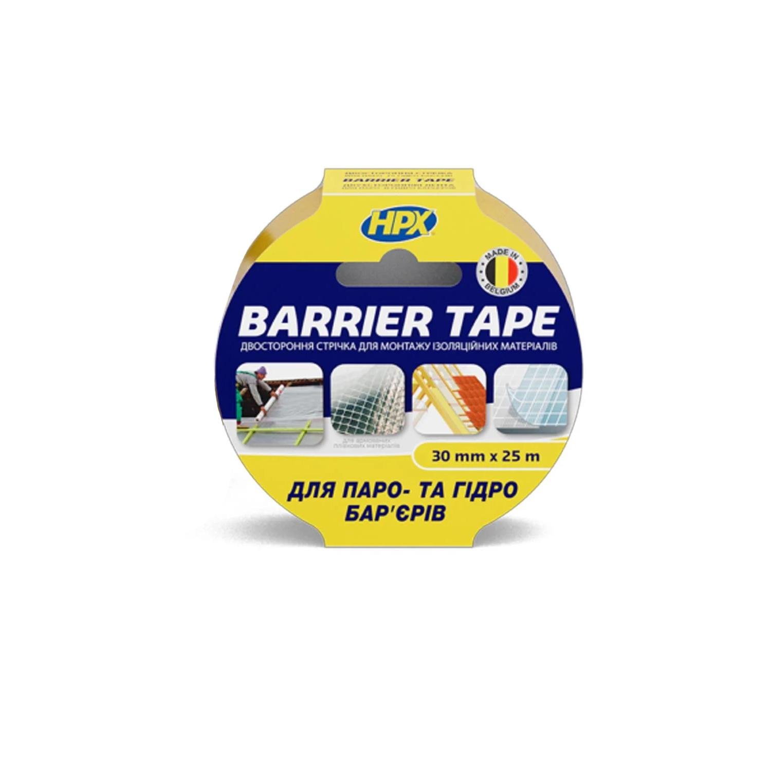 Лента двухсторонняя HPX BAR3025 30x0,22 мм 25 м для изоляционных материалов ткань/каучук Прозрачный (INRUC0020243025000)