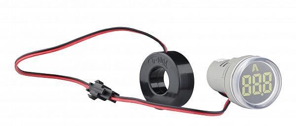 Амперметр цифровой АСКО-УКРЕМ U-ADM-A 5-100А круглый ø 22 мм Белый (A0190010162)