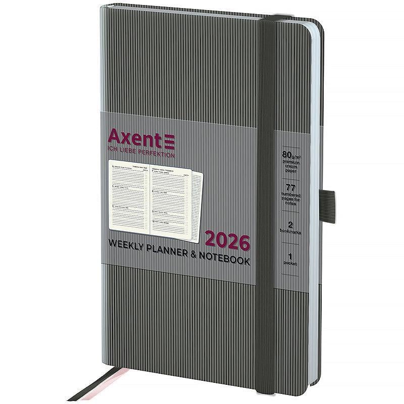 Еженедельник датирован 2026 Axent Partner Lines 125х195 мм 192 стр. Серый (8515-26-03-A) Еженедельник датирован 2026 Axent Partner Lines 125х195 мм 192 стр. Серый (8515-26-03-A)