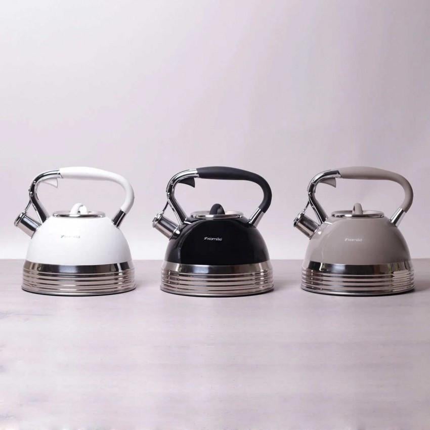 Чайник Kamille КМ-0696AN из нержавеющей стали со свистком 2,7 л Белый (1105575092) - фото 3 Чайник Kamille КМ-0696AN из нержавеющей стали со свистком 2,7 л Белый (1105575092) - фото 3