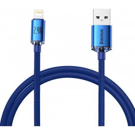 Кабель BASEUS Crystal Shine Series USB to Lightning 2,4A 1,2 м Blue (CAJY000003)
