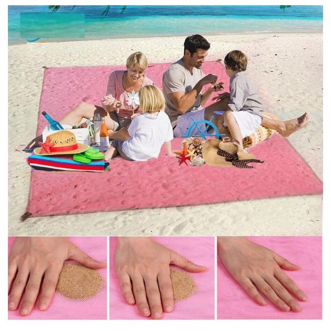 Пляжный коврик Sand-free Mat анти-песок 2х2 м Розовый - фото 3