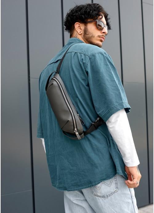 Сумка через плечо мужская Sambag экокожаная водостойкая Графитовый (2618898873) - фото 2